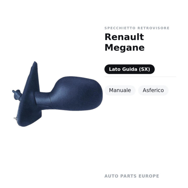 Specchietto Retrovisore Sinistro Renault Megane – Manuale, Asferico – foto 2