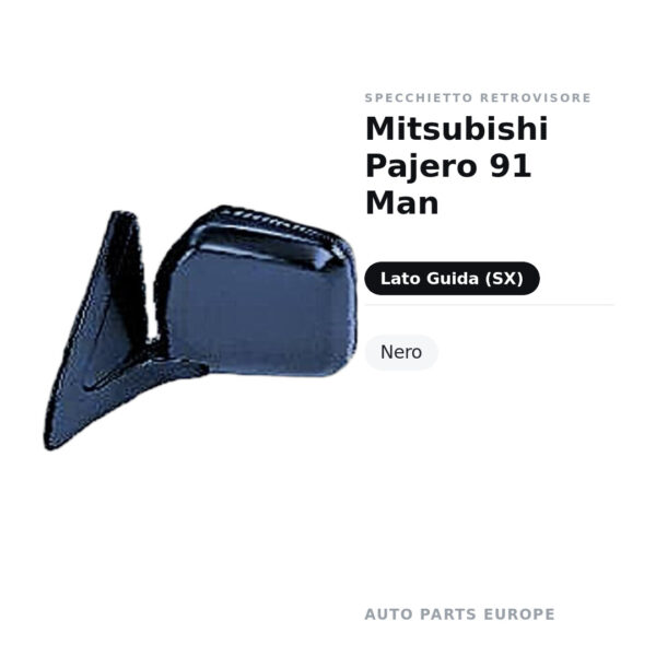 Specchietto Retrovisore Sinistro Mitsubishi Pajero 91 Man – Nero – foto 2