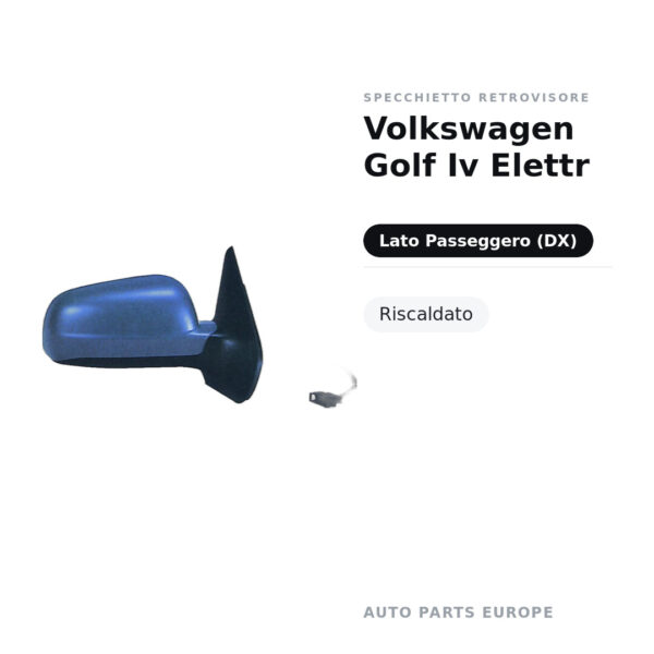 Außenspiegel Rechts Volkswagen Golf Iv Elektr – Beheizt – Bild 2