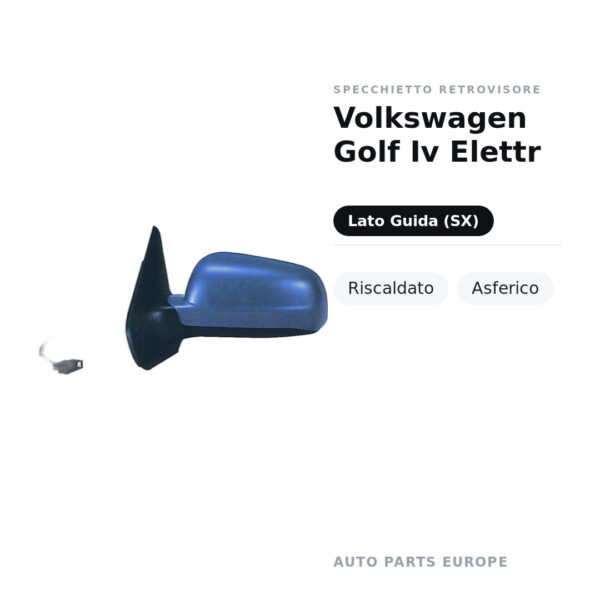 Specchietto Retrovisore Sinistro Volkswagen Golf Iv Elettr – Riscaldato, Asferico – foto 2