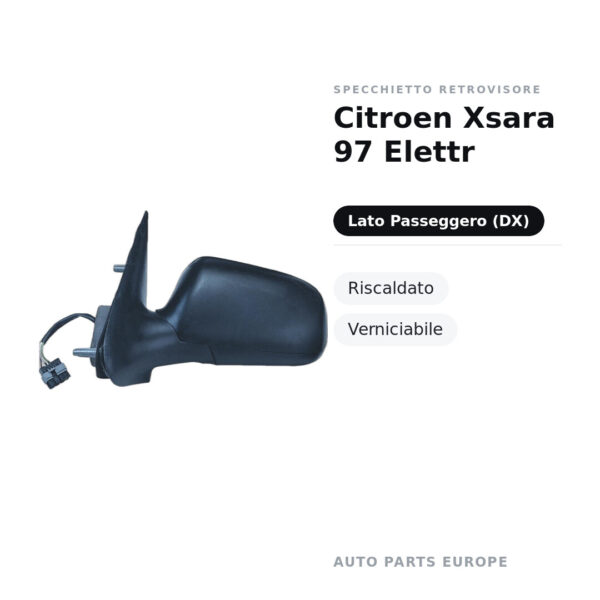 Specchietto Retrovisore Destro Citroen Xsara 97 Elettr – Riscaldato, Verniciabile – foto 2