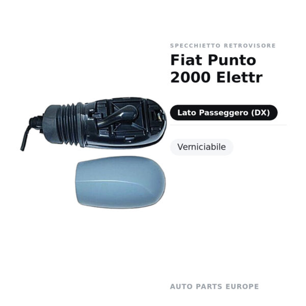 Specchietto Retrovisore Destro Fiat Punto 2000 Elettr – Verniciabile – foto 2