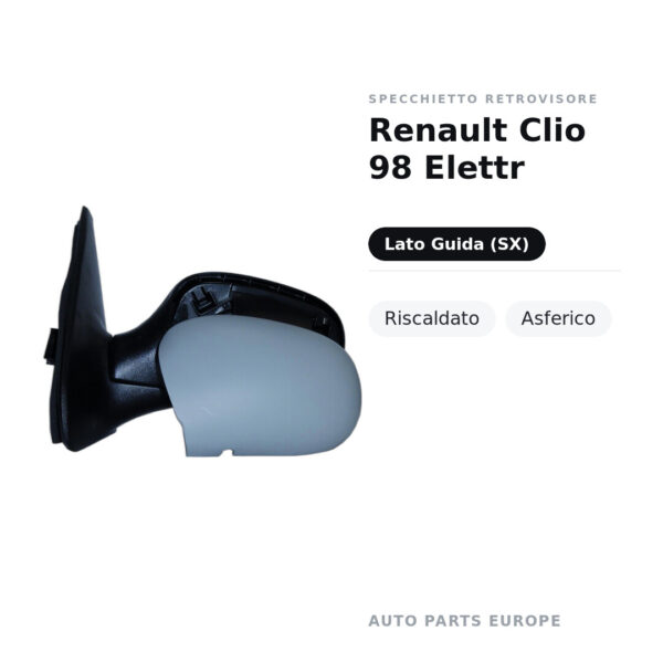Specchietto Retrovisore Sinistro Renault Clio 98 Elettr – Riscaldato, Asferico – foto 2