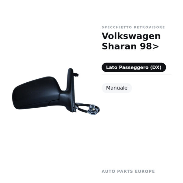 Specchietto Retrovisore Destro Volkswagen Sharan 98> – Manuale – foto 2