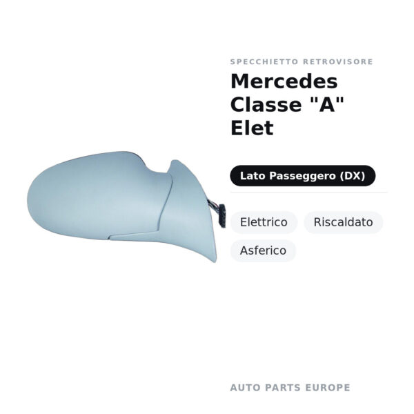 Specchietto Retrovisore Destro Mercedes Classe “A” Elet – Elettrico, Riscaldato, Asferico – foto 2