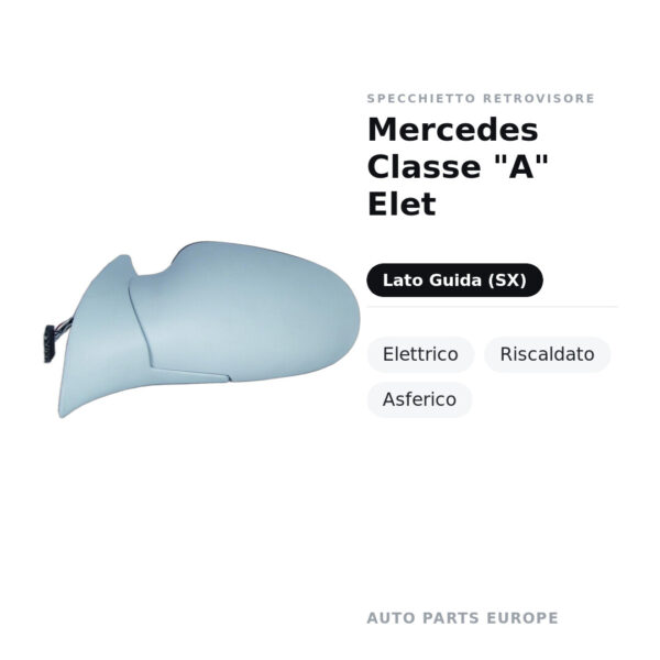 Außenspiegel Links Mercedes Klasse "A" Elet – Elektrisch, Beheizt, Asphärisch – Bild 2