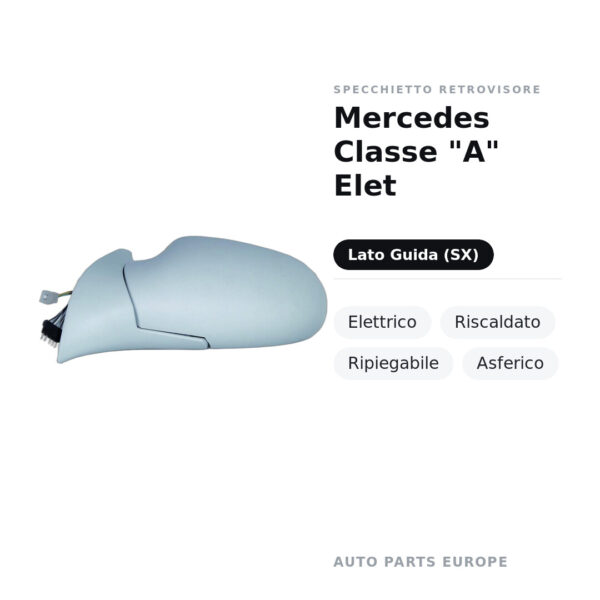 Specchietto Retrovisore Sinistro Mercedes Classe “A” Elet – Elettrico, Riscaldato, Ripiegabile, Asferico – foto 2