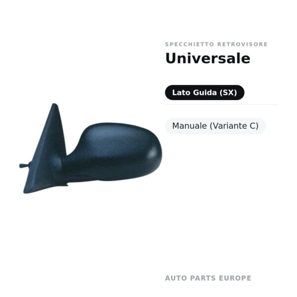 Specchietto Retrovisore Sinistro Universale – Manuale (Variante C) – foto 2