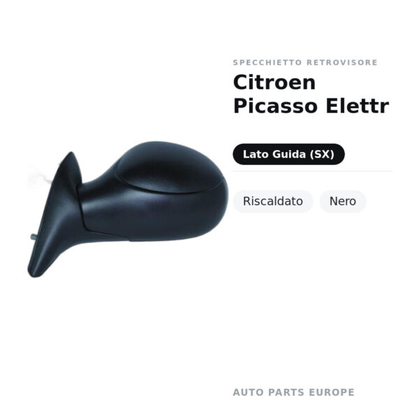 Specchietto Retrovisore Sinistro Citroen Picasso Elettr – Riscaldato, Nero – foto 2