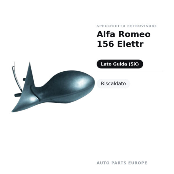 Specchietto Retrovisore Sinistro Alfa Romeo 156 Elettr – Riscaldato – foto 2