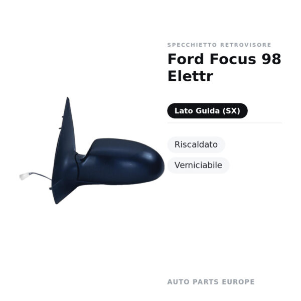 Specchietto Retrovisore Sinistro Ford Focus 98 Elettr – Riscaldato, Verniciabile – foto 2