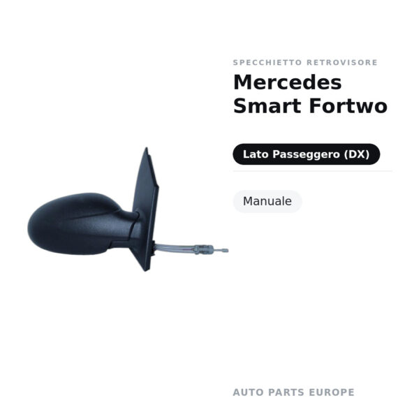 Specchietto Retrovisore Destro Mercedes Smart Fortwo – Manuale – foto 2
