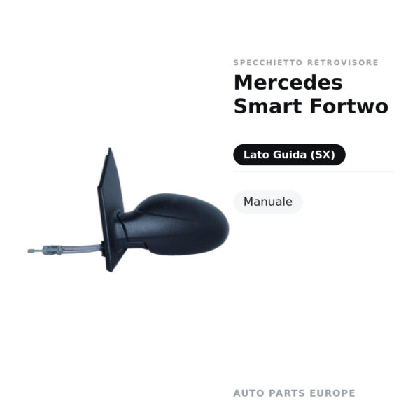Specchietto Retrovisore Sinistro Mercedes Smart Fortwo – Manuale – foto 2