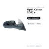 Specchietto Retrovisore Sinistro Opel Corsa 2001+ – Manuale, Nero – foto 2