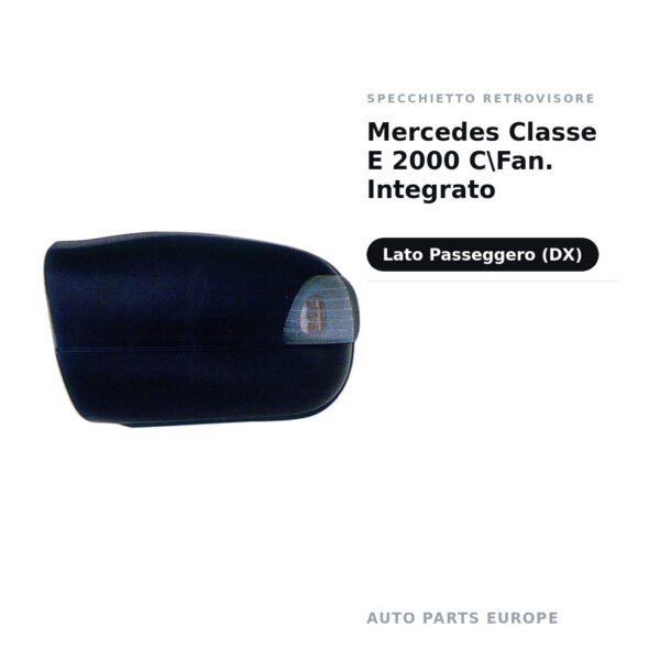 Außenspiegelkappe Rechts Mercedes Klasse E 2000 CFan. Integr. – Lackierbar, mit Blinkleuchten-Öffnung – Bild 2