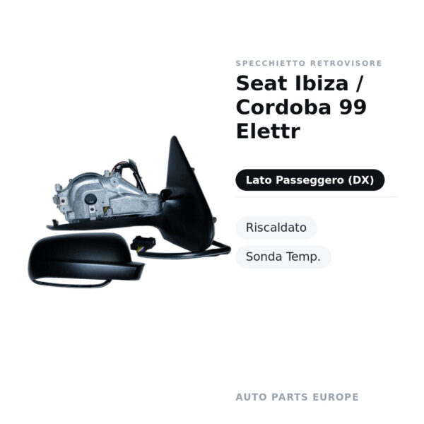 Specchietto Retrovisore Destro Seat Ibiza / Cordoba 99 Elettr – Riscaldato, Sonda Temp. – foto 2