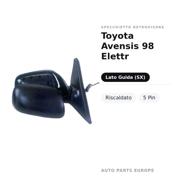 Specchietto Retrovisore Sinistro Toyota Avensis 98 Elettr – Riscaldato, 5 Pin – foto 2
