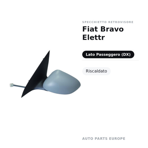 Specchietto Retrovisore Destro Fiat Bravo Elettr – Riscaldato – foto 2