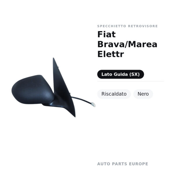 Specchietto Retrovisore Sinistro Fiat Brava/Marea Elettr – Riscaldato, Nero – foto 2