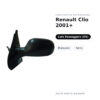 Außenspiegel Rechts Renault Clio 2001+ – Manuell, Schwarz – Bild 2