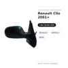 Specchietto Retrovisore Sinistro Renault Clio 2001+ – Manuale, Asferico, Nero – foto 2