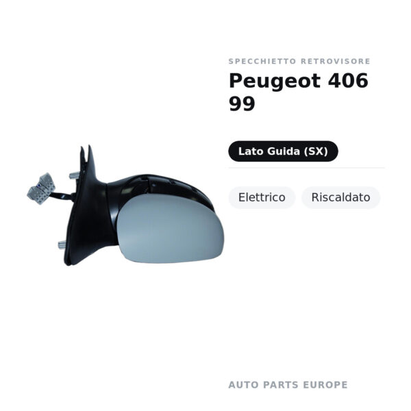 Specchietto Retrovisore Sinistro Peugeot 406 99 – Elettrico, Riscaldato – foto 2