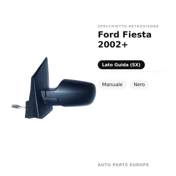 Außenspiegel Links Ford Fiesta 2002+ – Manuell, Schwarz – Bild 2