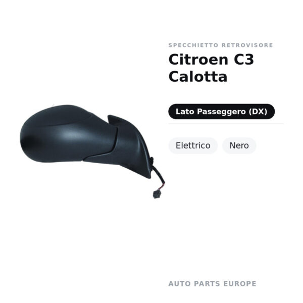 Außenspiegel Rechts Citroen C3 Cabriolet – Elektrisch, Schwarz – Bild 2