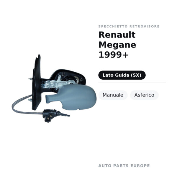 Außenspiegel Links Renault Megane 1999+ – Manuell, Asphärisch – Bild 2