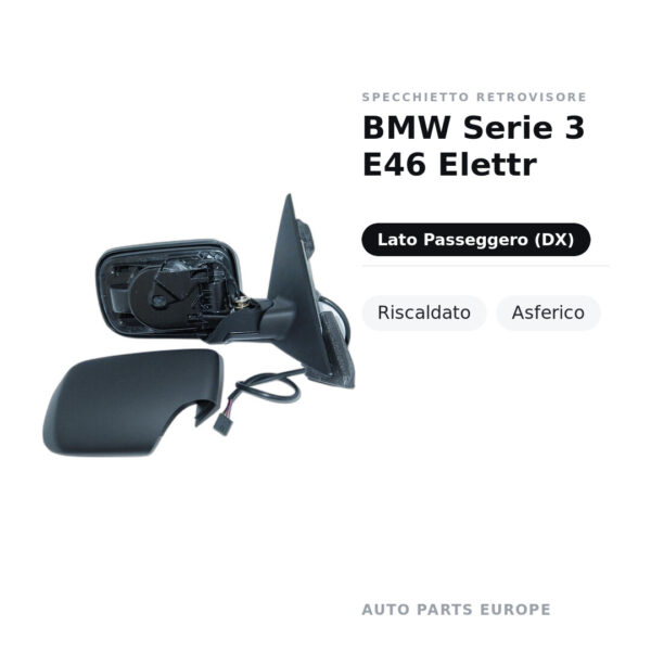 Specchietto Retrovisore Destro BMW Serie 3 E46 Elettr – Riscaldato, Asferico – foto 2