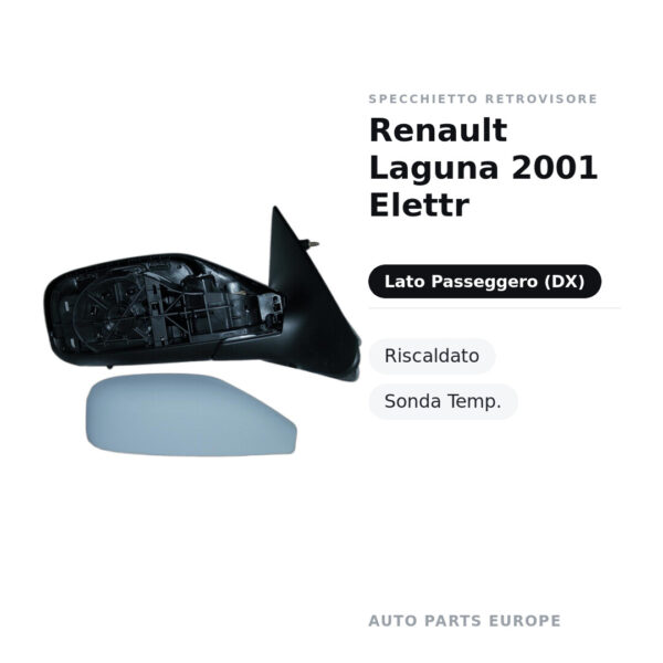 Specchietto Retrovisore Destro Renault Laguna 2001 Elettr – Riscaldato, Sonda Temp. – foto 2