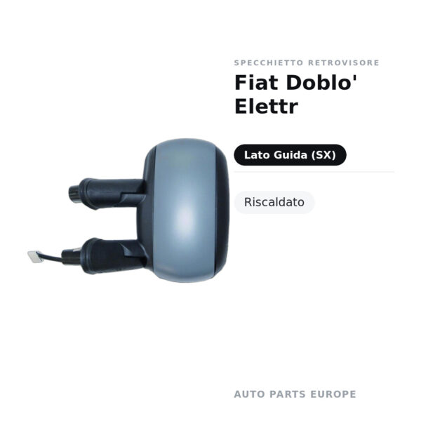 Specchietto Retrovisore Sinistro Fiat Doblo’ Elettr – Riscaldato – foto 2