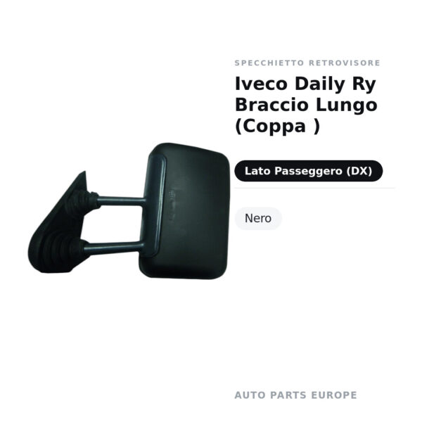 Specchietto Retrovisore Destro Iveco Daily Ry Braccio Lungo (Coppa ) – Nero – foto 2