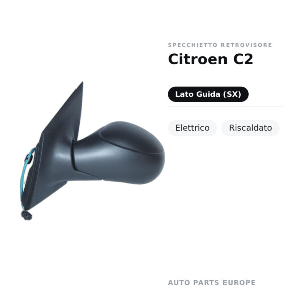 Außenspiegel Links Citroën C2 – Elektrisch, Beheizt – Bild 2