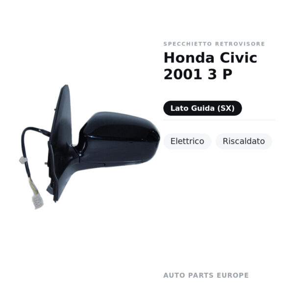 Außenspiegel Links Honda Civic 2001 3 T – Elektrisch, Beheizt – Bild 2