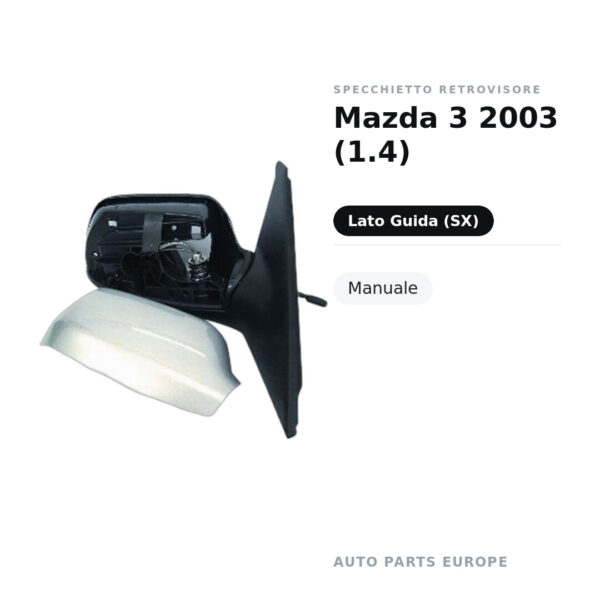 Specchietto Retrovisore Sinistro Mazda 3 2003 (1.4) – Manuale – foto 2