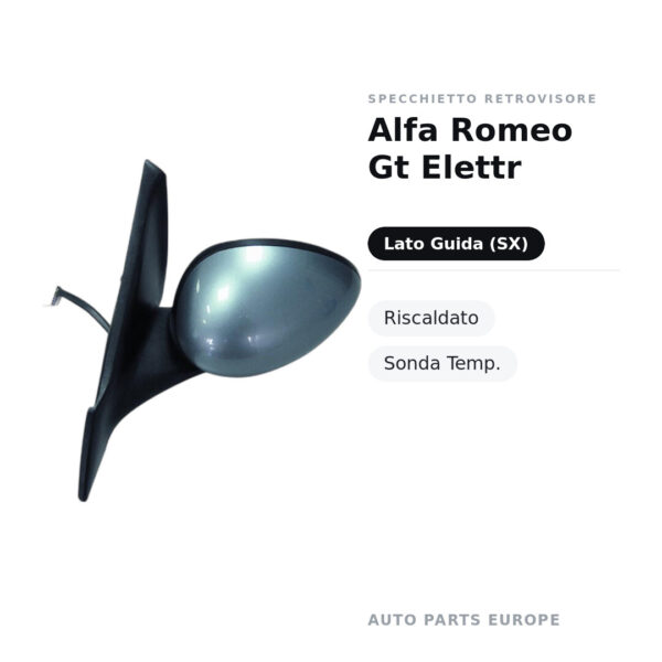 Specchietto Retrovisore Sinistro Alfa Romeo Gt Elettr – Riscaldato, Sonda Temp. – foto 2