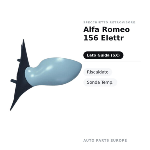 Specchietto Retrovisore Sinistro Alfa Romeo 156 Elettr – Riscaldato, Sonda Temp. – foto 2