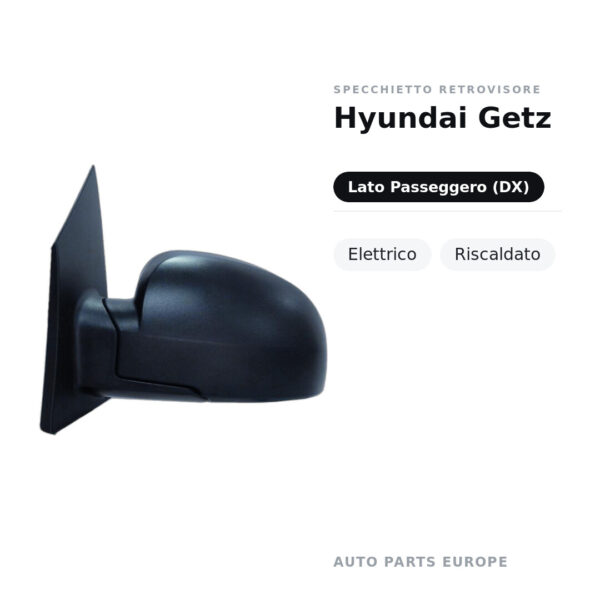 Außenspiegel Rechts Hyundai Getz – Elektrisch, Beheizt – Bild 2