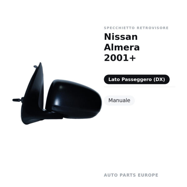 Specchietto Retrovisore Destro Nissan Almera 2001+ – Manuale – foto 2