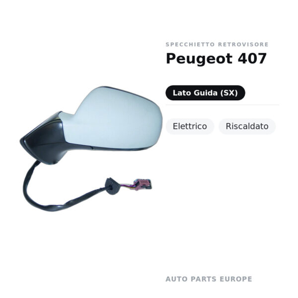 Außenspiegel Links Peugeot 407 – Elektrisch, Beheizt – Bild 2