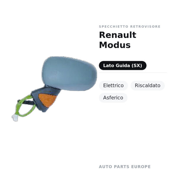Specchietto Retrovisore Sinistro Renault Modus – Elettrico, Riscaldato, Asferico – foto 2