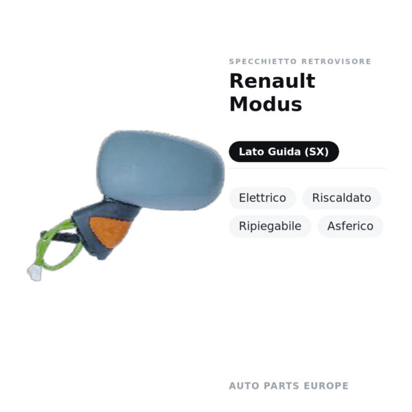 Außenspiegel Links Renault Modus – Elektrisch, Beheizt, Klappbar, Asphärisch – Bild 2