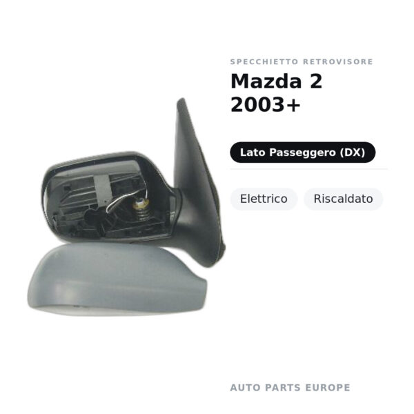 Specchietto Retrovisore Destro Mazda 2 2003+ – Elettrico, Riscaldato – foto 2