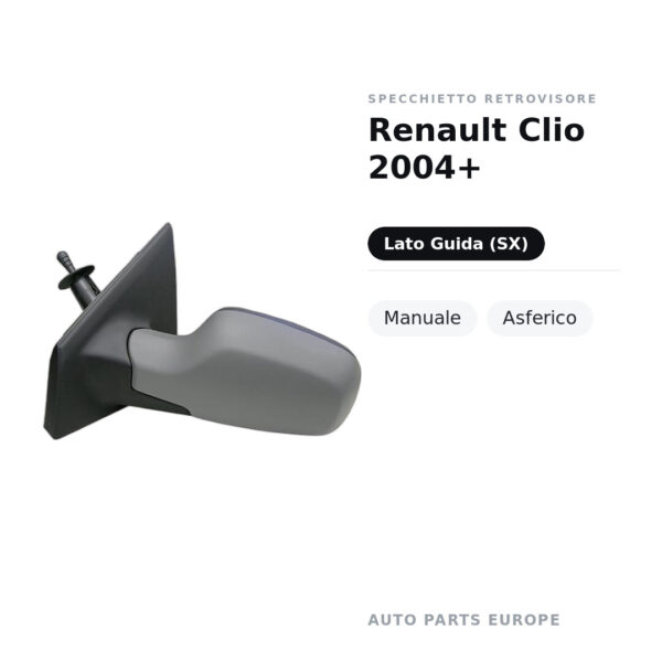 Außenspiegel Links Renault Clio 2004+ – Manuell, Asphärisch – Bild 2