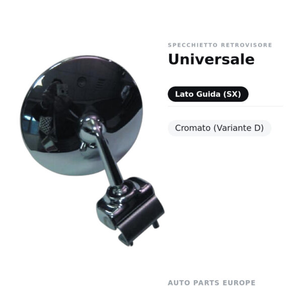 Specchietto Retrovisore Sinistro Universale – Cromato (Variante D) – foto 2