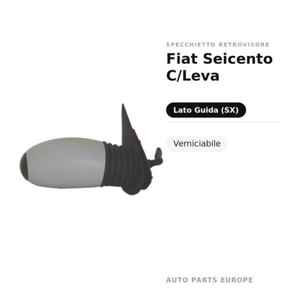 Außenspiegel Links Fiat Seicento C/Leva – Lackierbar – Bild 2