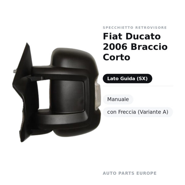Außenspiegel Links Fiat Ducato 2006 Kurzer Arm – Manuell, mit Blinker (Variante A) – Bild 2