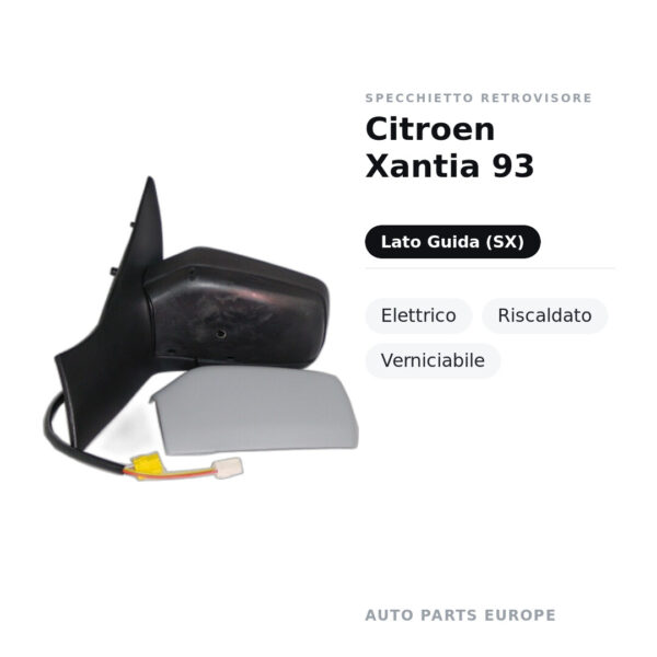 Außenspiegel Links Citroen Xantia 93 – Elektrisch, Beheizt, Lackierbar – Bild 2