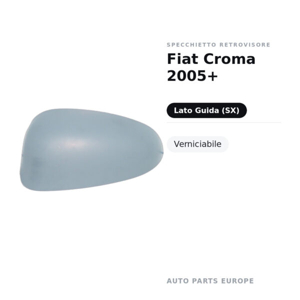 Calotta Specchietto Retrovisore Sinistro Fiat Croma 2005+ – Verniciabile – foto 2